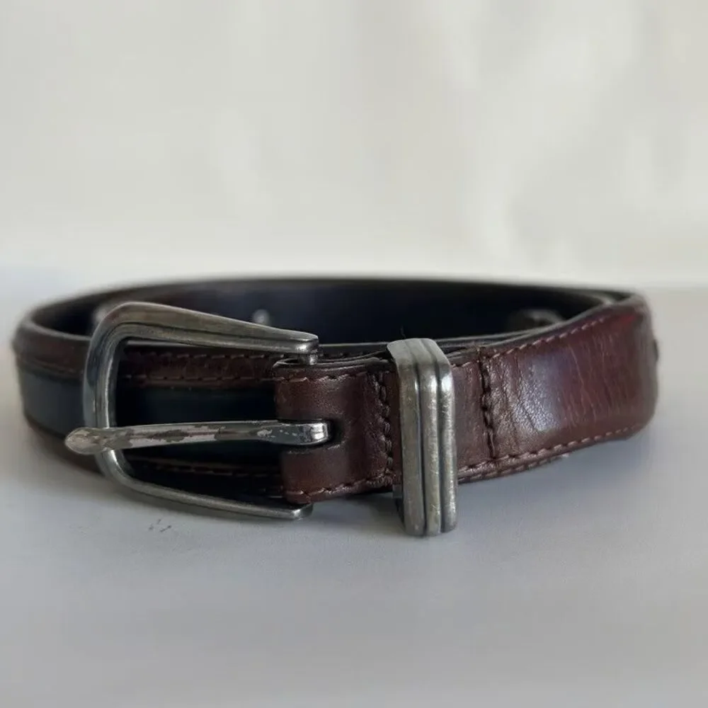 Brighton Onyx Golf Belt Mens Leather Golfer Concho Brown Black Size 38 12000